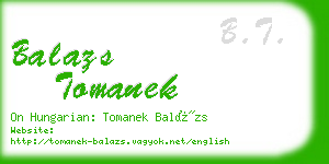 balazs tomanek business card